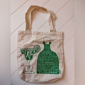 Green Mexico Graphic Canvas Tote